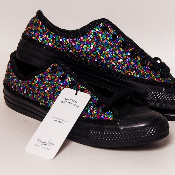 Converse Shoes - Rainbow Speckle Sequin Converse Low Top Sneakers